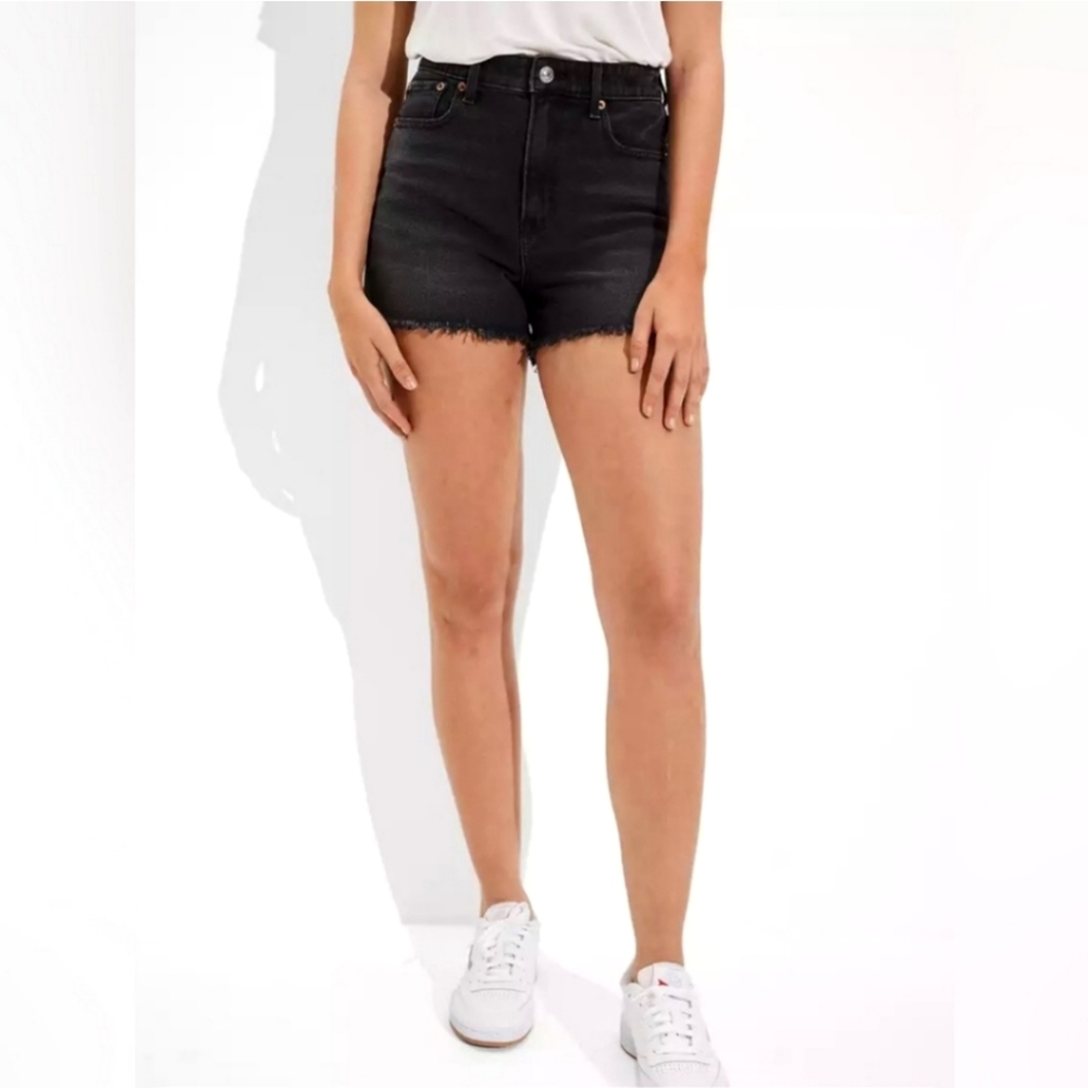 COPY - AE black midi denim shorts
